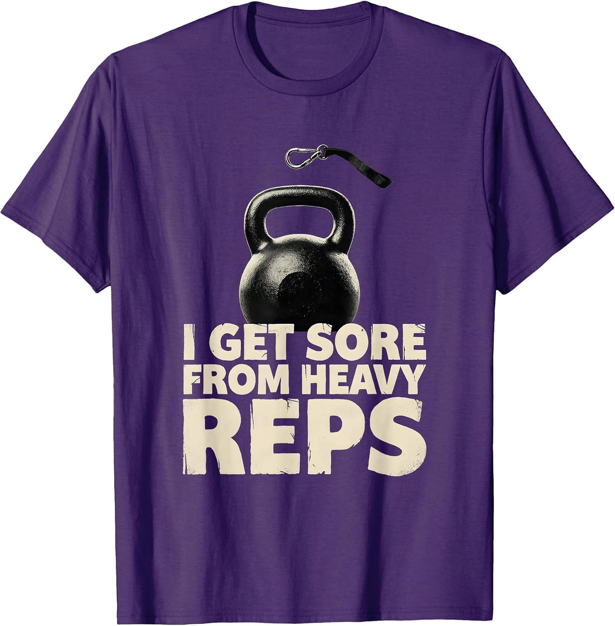 Men's I Get Sore From Heavy Reps Funny Gym Weightlifting Workout T-Shirt - Purple