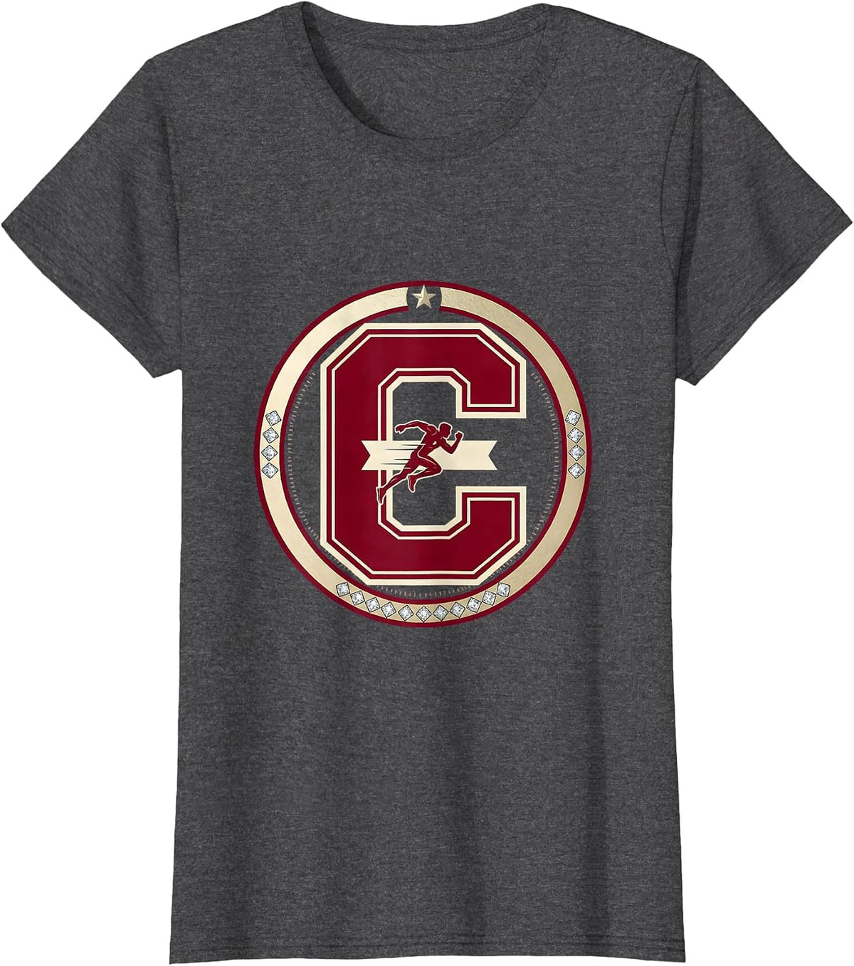 Women's Finish Line Sprint Cheer Graphic T-Shirt - Dark Heather Grey