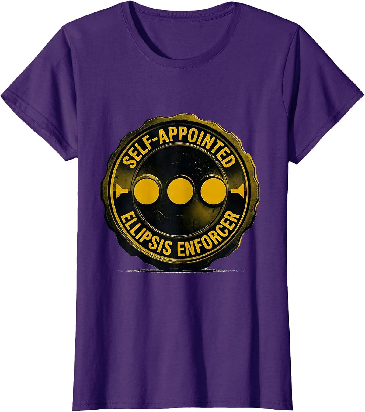 Women's Self-Appointed Ellipsis Enforcer Funny Grammar Teacher T-Shirt - Purple