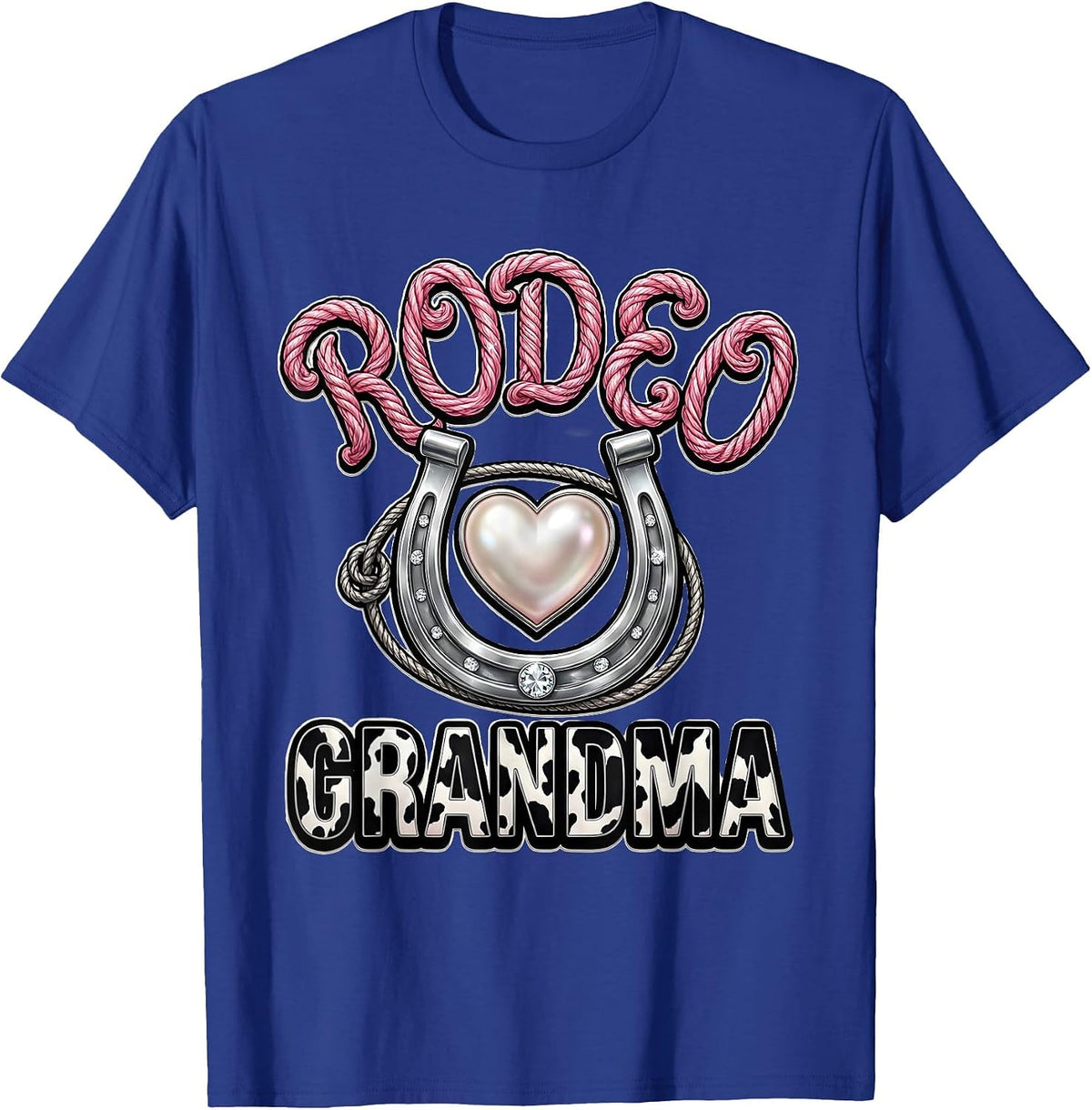 Men's Rodeo Grandma Cowgirl Glam Birthday Party Family Role T-Shirt - Royal Blue