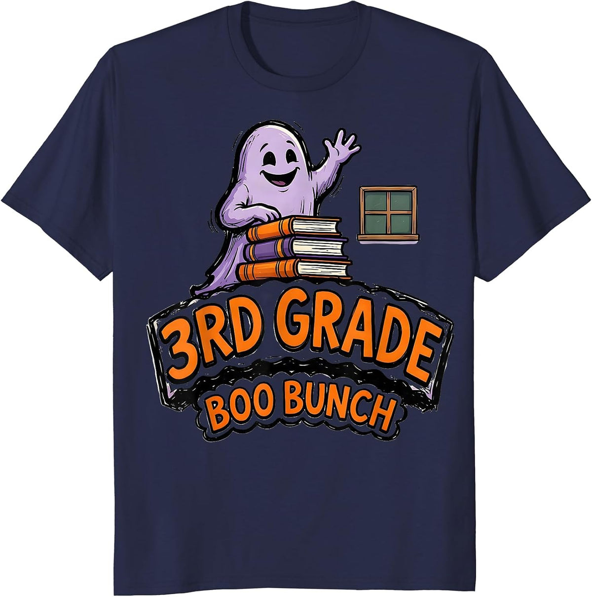 3rd Grade Boo Bunch Spooky Third Grade Halloween Teacher T-Shirt - Navy Blue