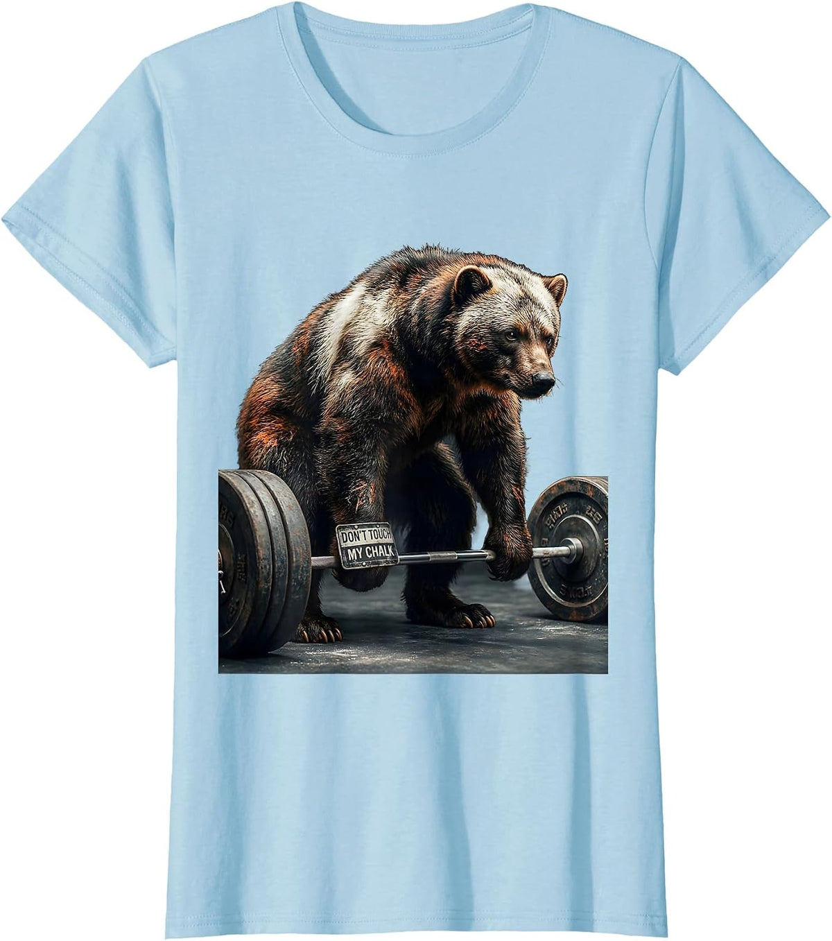 Women's Don't Touch My Chalk Funny Gym Weightlifting Workout Humor T-Shirt - Baby Blue