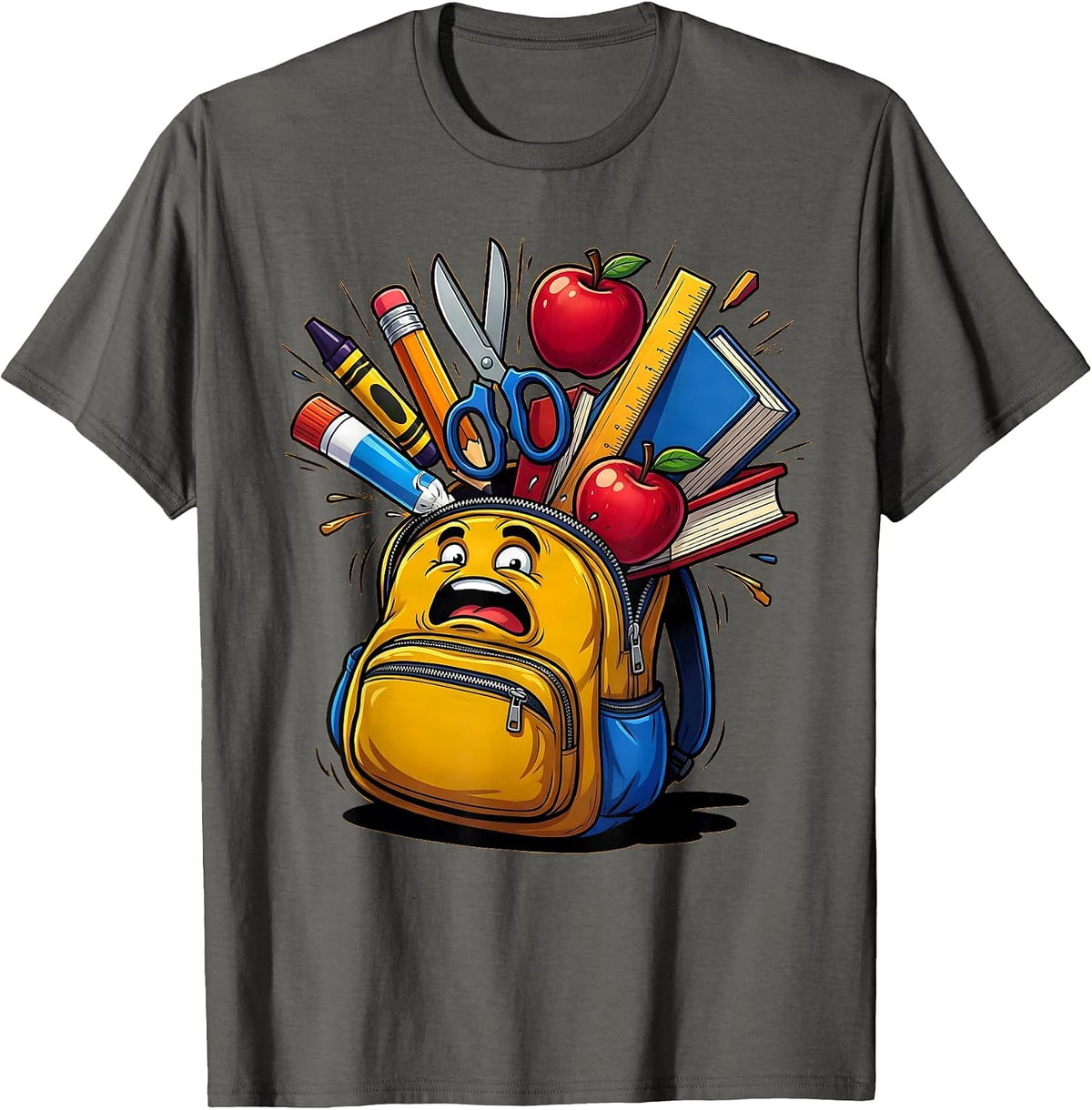 Paraprofessional Overflowing Backpack Graphic T-Shirt - Asphalt Grey