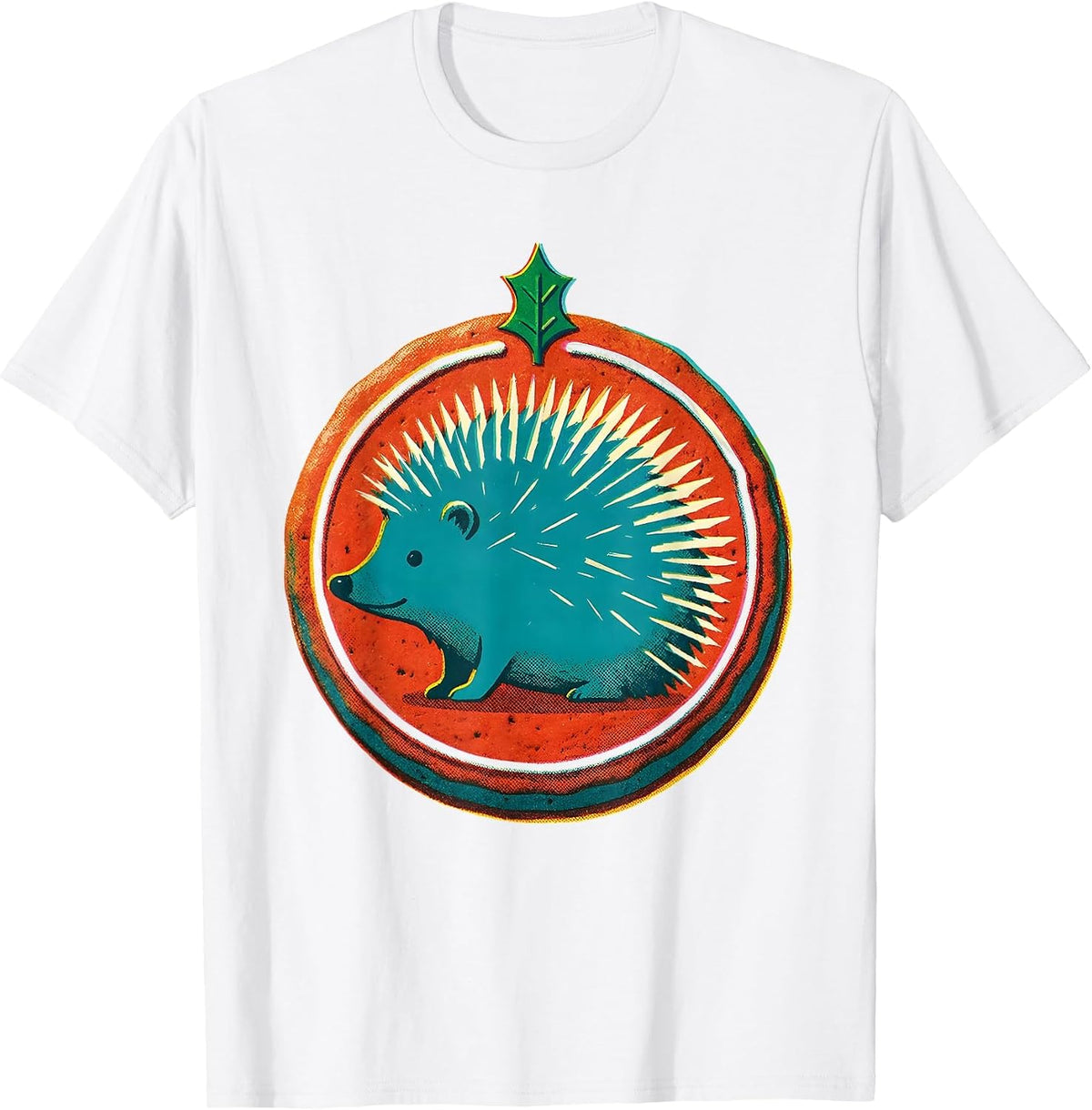 Men's Sealed Hedgehog Gingerbread Cute Animal Lover Christmas T-Shirt - White