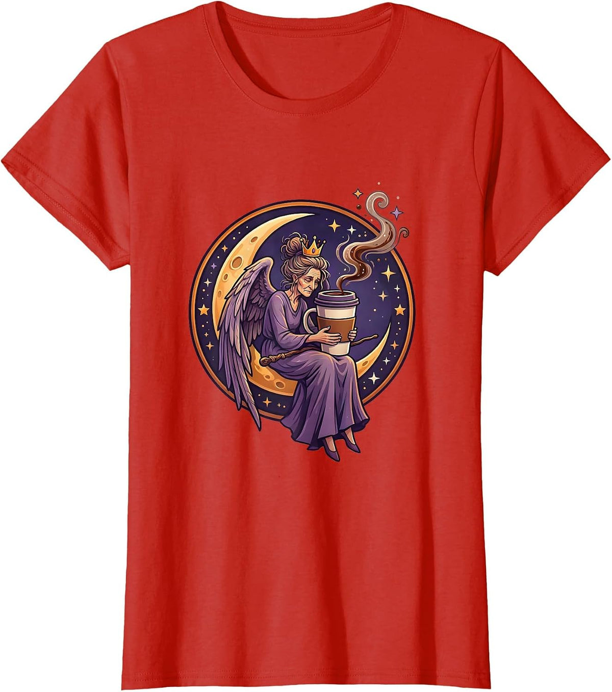 Tired Fairy Godmother Coffee Break Funny Gift T-Shirt - Red