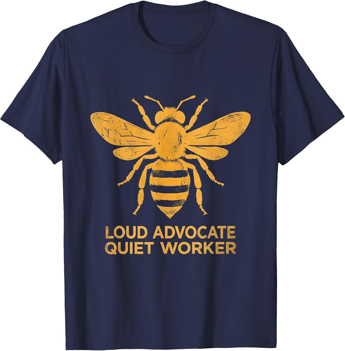 Loud Advocate Quiet Worker Paraprofessional Design T-Shirt - Navy Blue