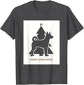 Men's Merry Basenjimas Minimalist Christmas Dog Lover Holiday T-Shirt - Dark Heather Grey