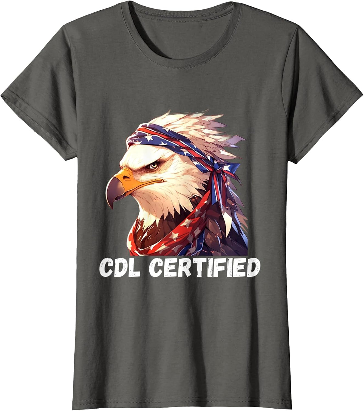 CDL Certified Truck T-Shirt - CDL Trucker Driver Operator T-Shirt - Asphalt Grey