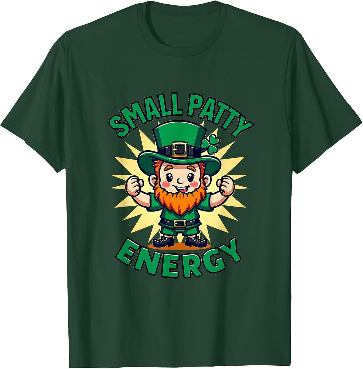 Small Patty Fierce Energy St Patricks Day Kids T-Shirt - Dark Green