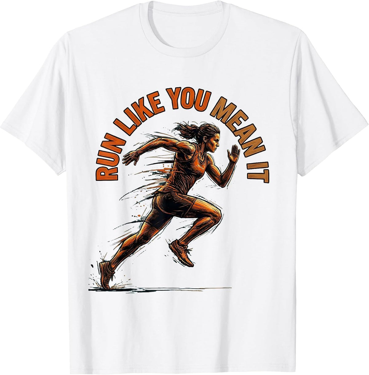 Men's Run Like You Mean It Sports Graphic Design T-Shirt - White