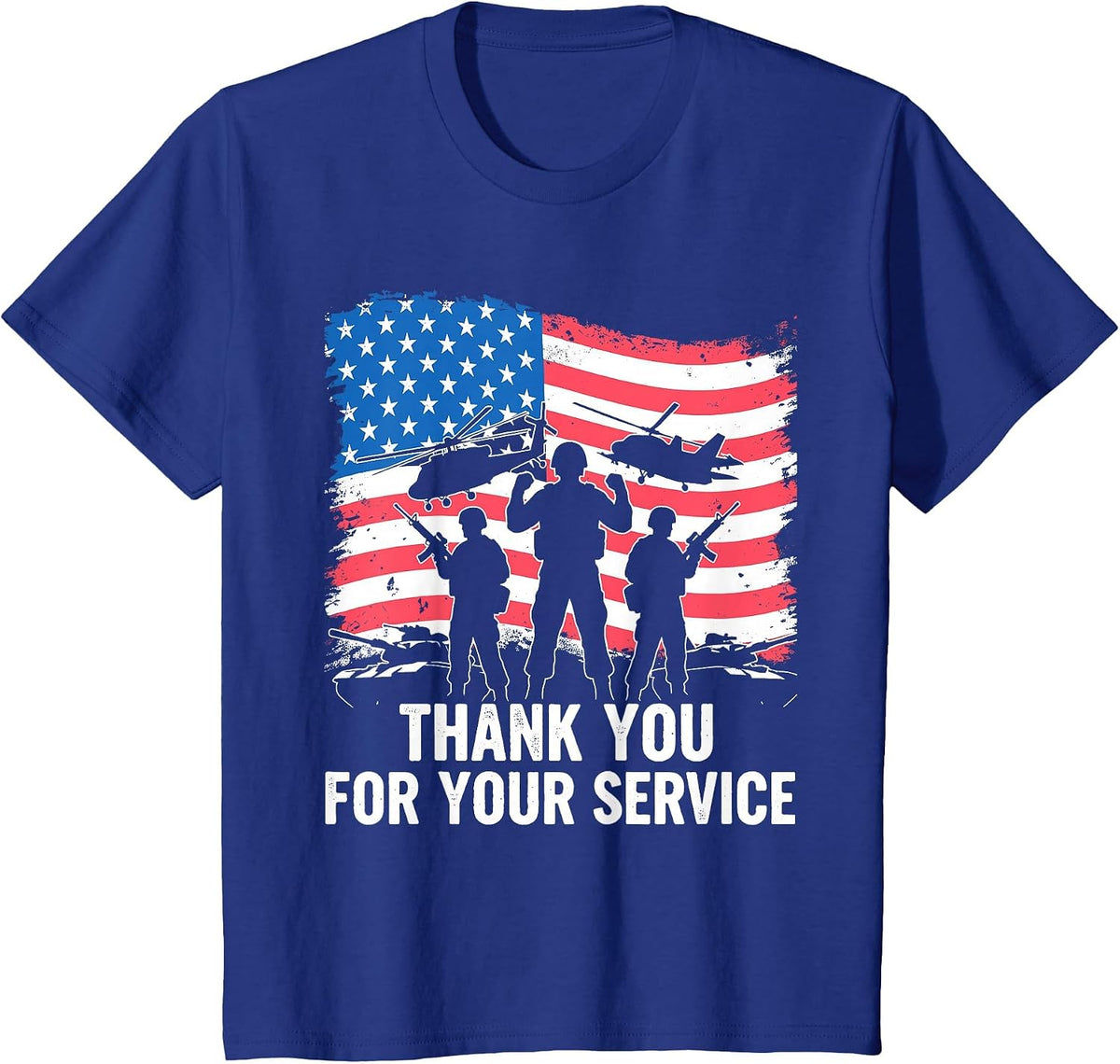 Honoring Army Veterans American Flag Patriotic Men T-Shirt - Royal Blue