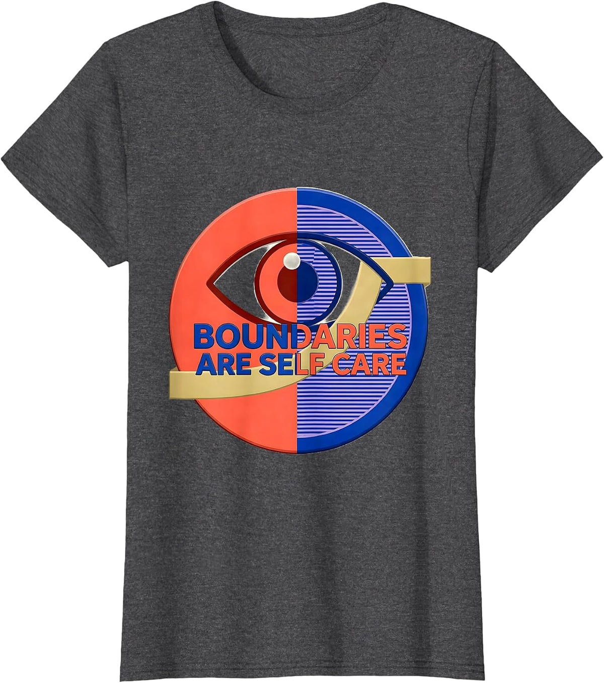 Women's Boundaries Are Self Care Mental Health Design T-Shirt - Dark Heather Grey