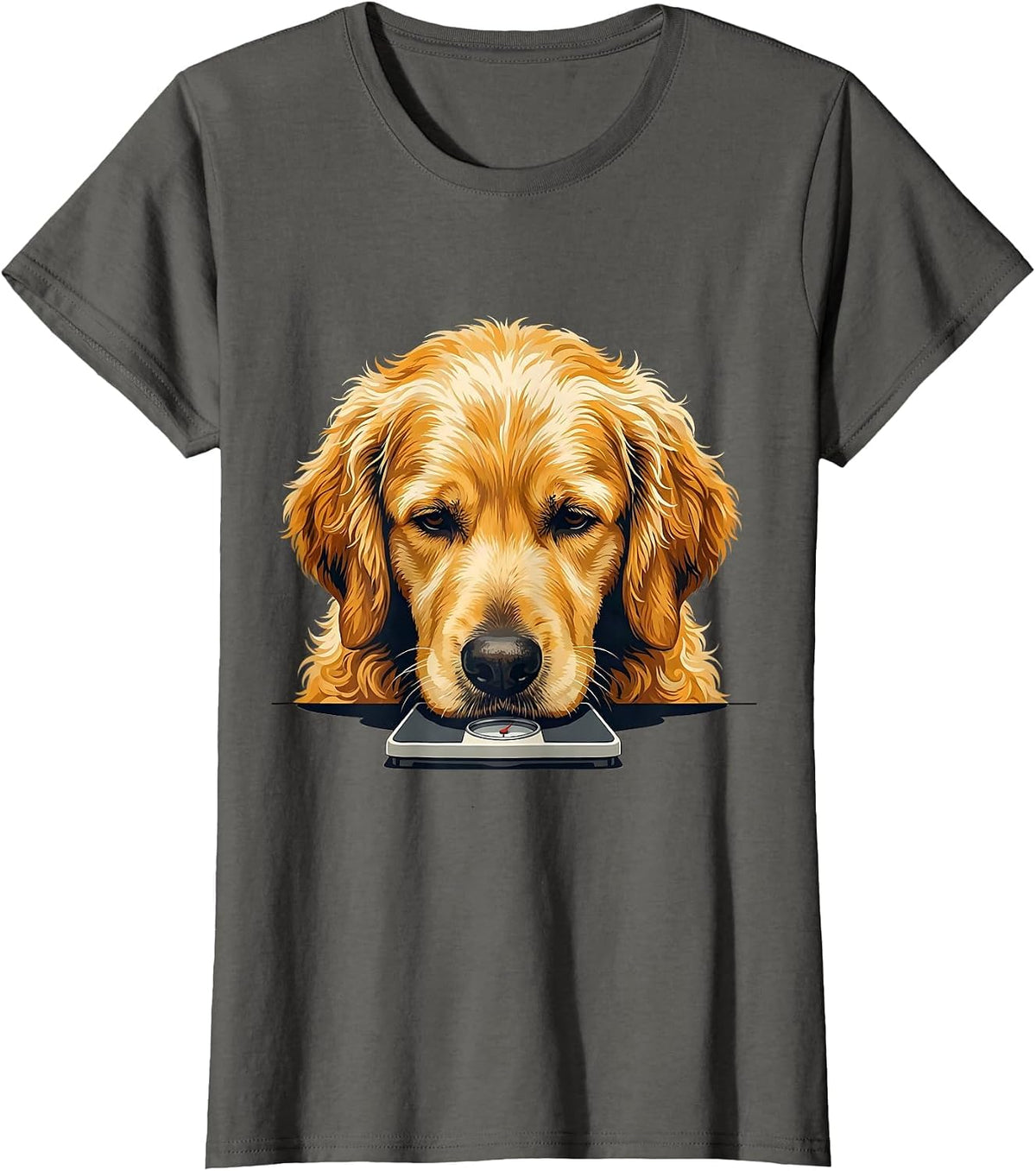 Women's Goldendoodle Head-on Calm Doodle Owner Humor T-Shirt - Asphalt Grey