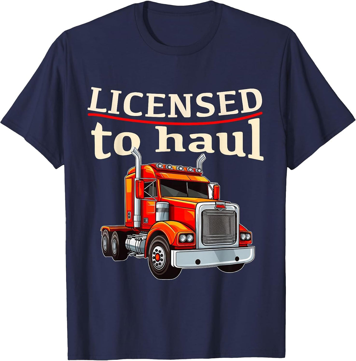 CDL Truck Driver for Men Trucker Driving Passed CDL Exam T-Shirt - Navy Blue
