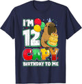 12 Years Old Capy Birthday to me 12th Birthday Capybara T-Shirt - Navy Blue