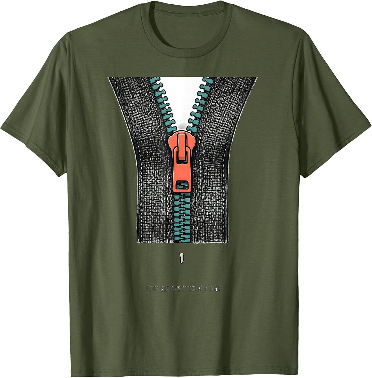 PT OT SLP One Tooth At A Time Funny Rehab Therapist Team T-Shirt - Olive Green