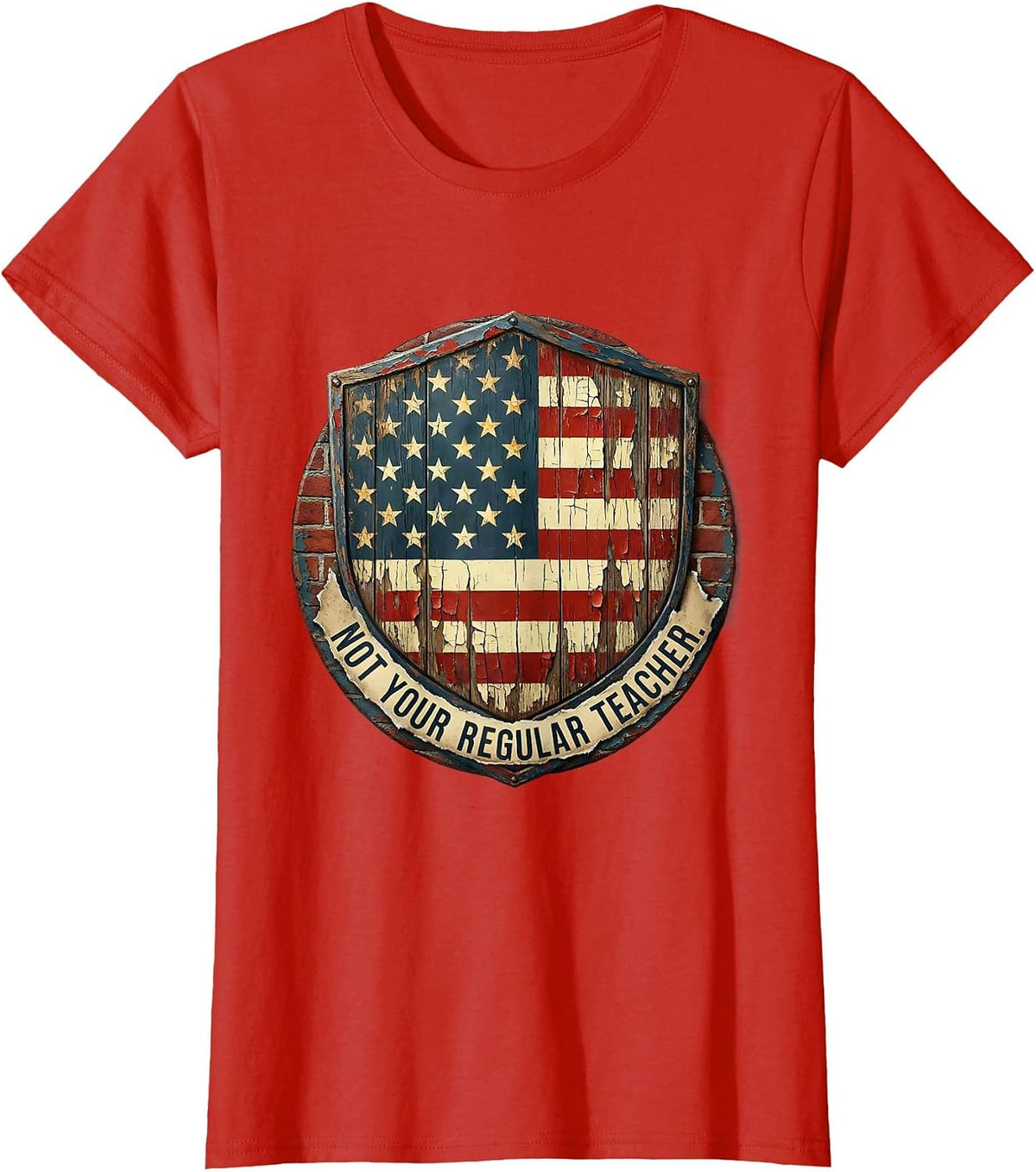 Not Your Regular Teacher Substitute Design T-Shirt - Red
