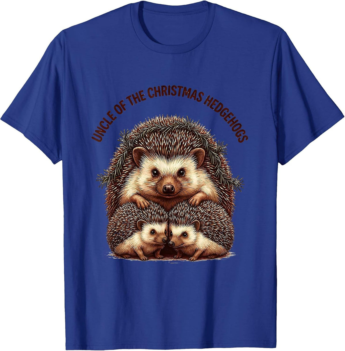 Uncle Of The Christmas Hedgehogs Cute Hedgehog Animal Lover T-Shirt - Royal Blue