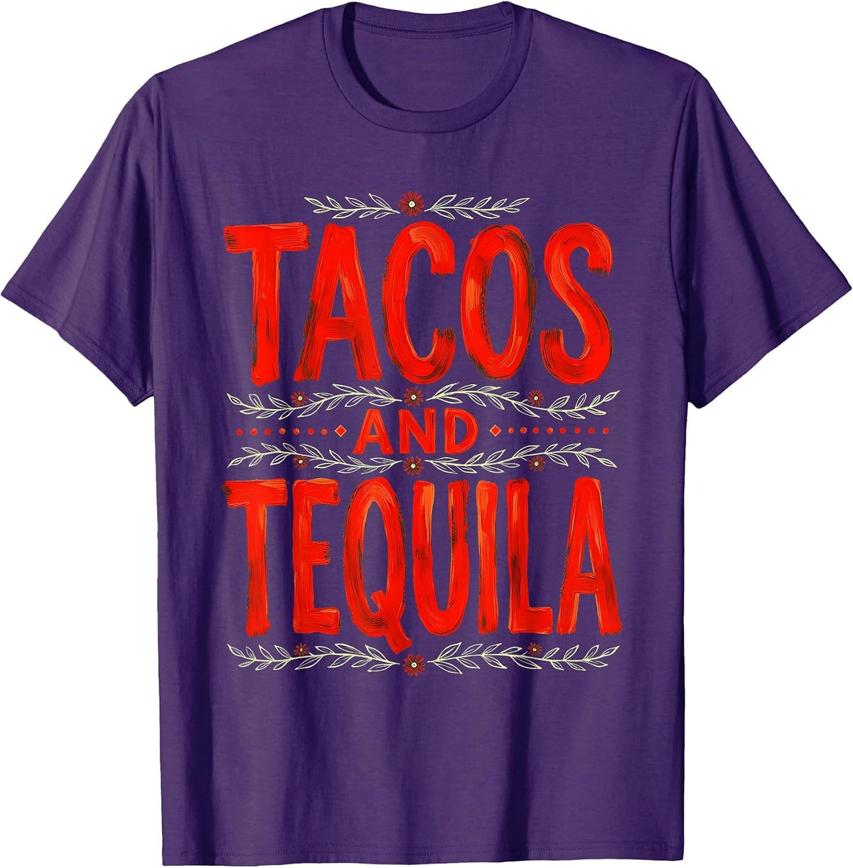 Tacos and Tequila Cinco de Mayo Mens Design T-Shirt - Purple