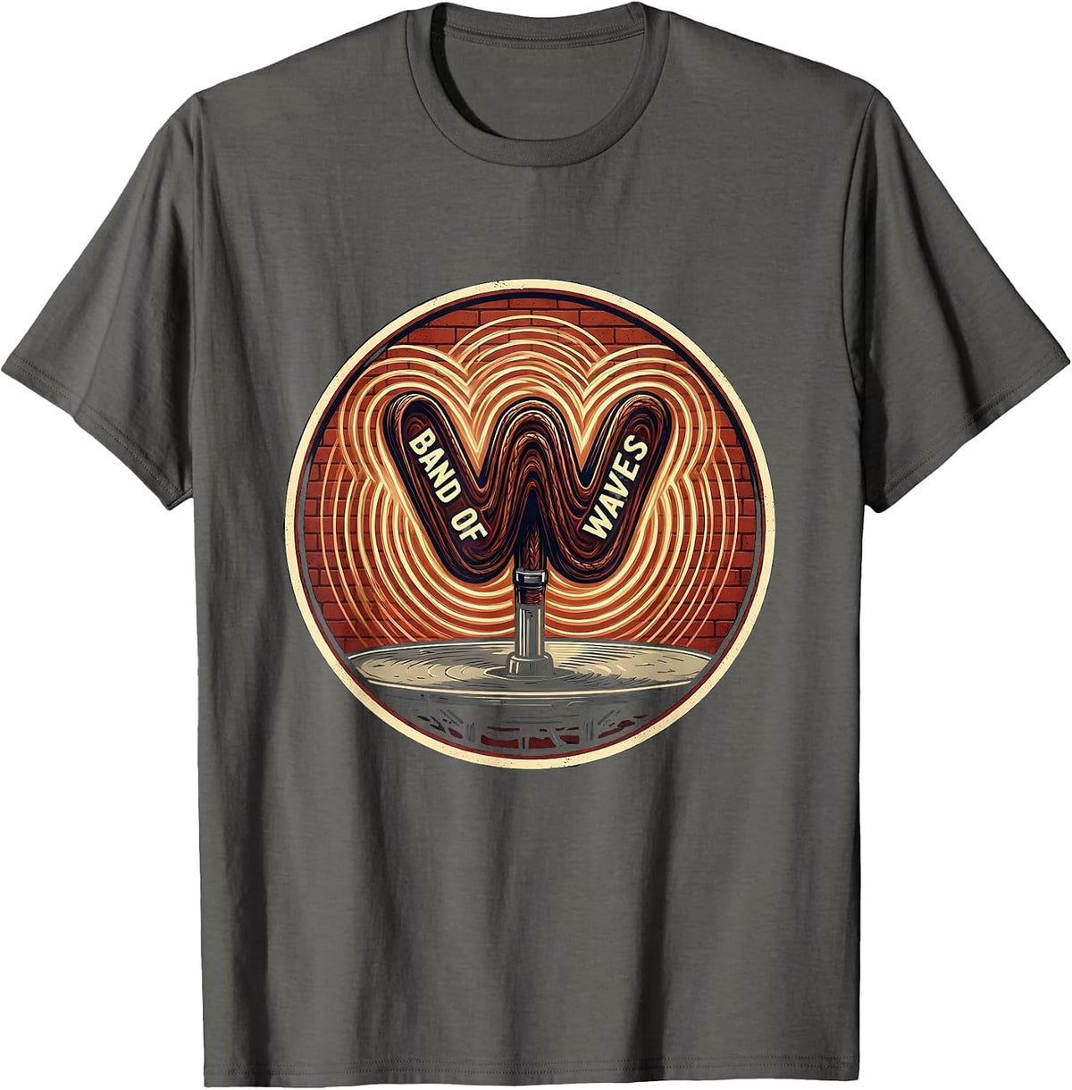 Men's Band Of Waves Ham Radio Operator Nerdy Humor Amateur Radio T-Shirt - Asphalt Grey