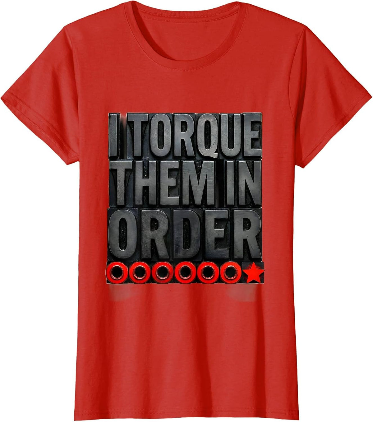 I Torque Them In Order Vintage American Flag Piston Mechanic T-Shirt - Red