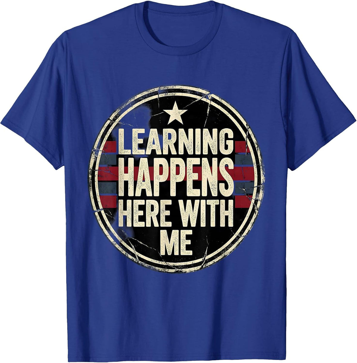 Men's Learning Happens Here With Me Paraprofessional T-Shirt - Royal Blue