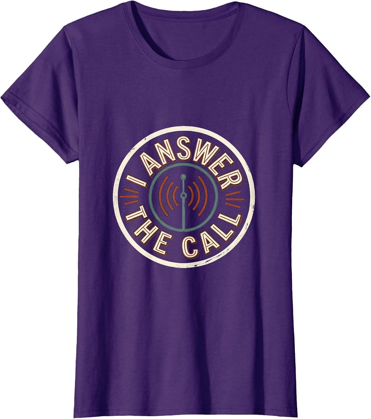 Women's I Answer The Call Funny Ham Radio Operator Hobby Humor T-Shirt - Purple