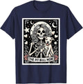 Pitbull Mom Tarot Card Cute Skeleton Pittie Mom Women Girls T-Shirt - Navy Blue