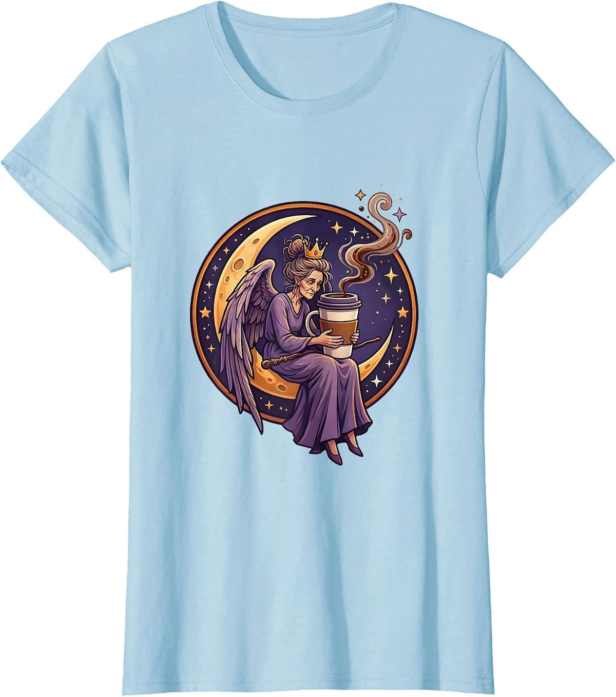 Tired Fairy Godmother Coffee Break Funny Gift T-Shirt - Baby Blue
