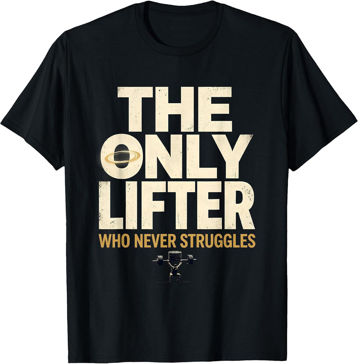 Men's The Only Lifter Who Never Struggles Funny Christian Gym T-Shirt - Black