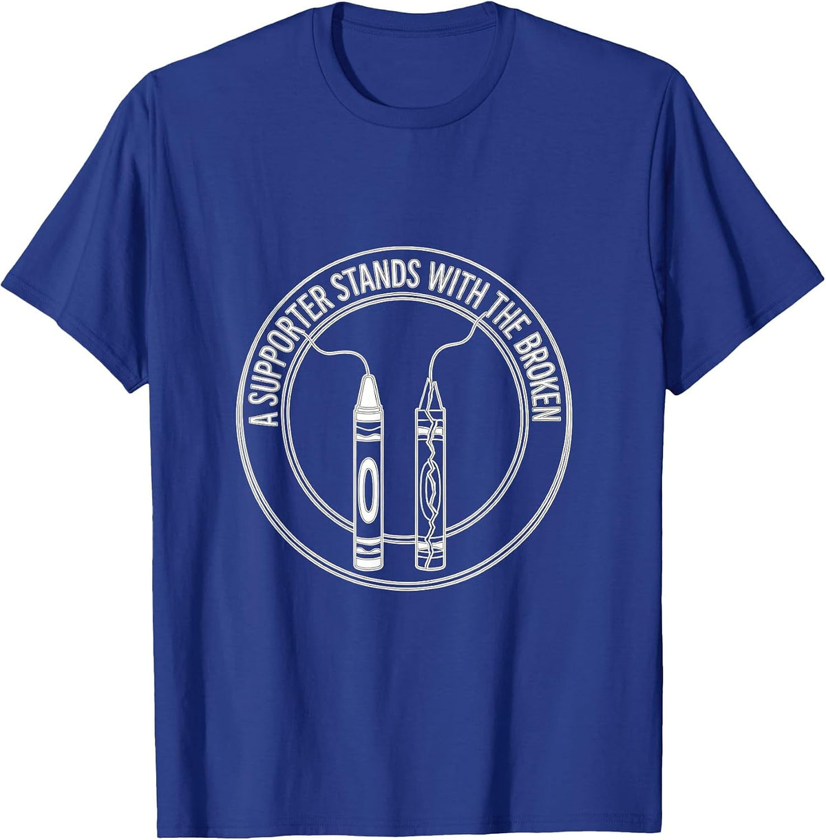 A Supporter Stands With The Broken Mental Health Awareness T-Shirt - Royal Blue