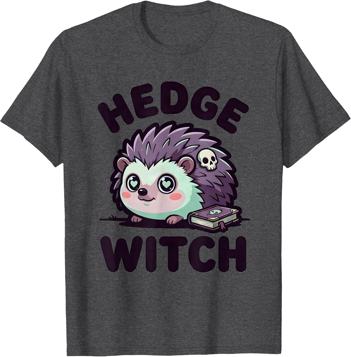 Men's Hedge Witch Pastel Goth Kawaii Creepy Cute Witchy Mascot T-Shirt - Dark Heather Grey