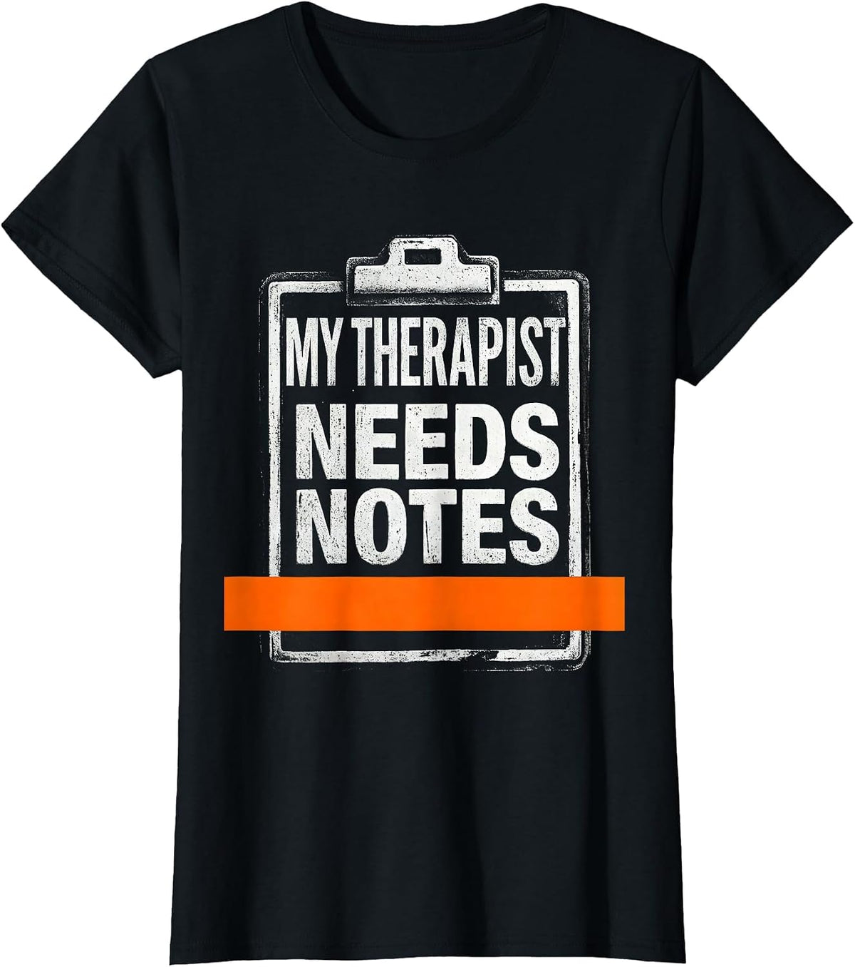 My Therapist Needs Notes Brutalist Mental Health Counselor T-Shirt - Black