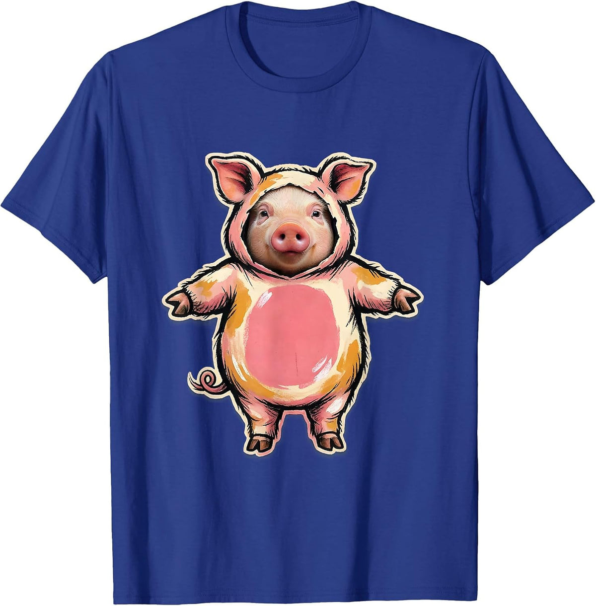 Piglet Costume Storybook Pig Lover Halloween Humor T-Shirt - Royal Blue