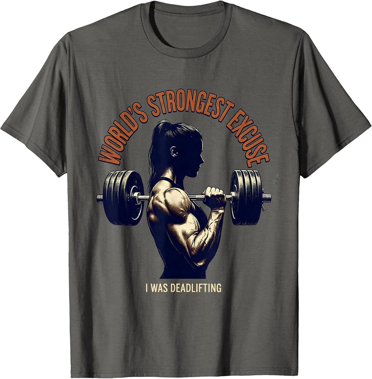 World's Strongest Excuse I Was Deadlifting Vintage T-Shirt - Asphalt Grey