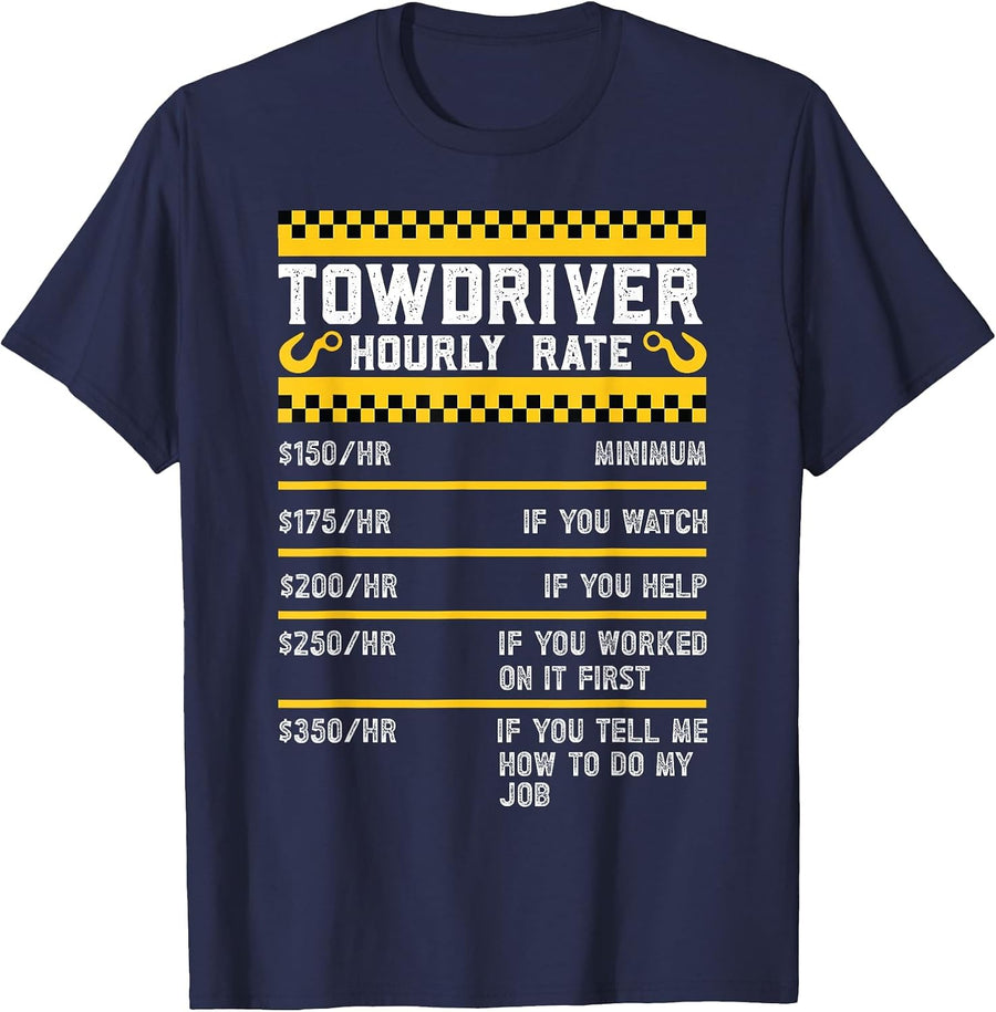 Tow Truck Driver T-Shirt - Navy Blue