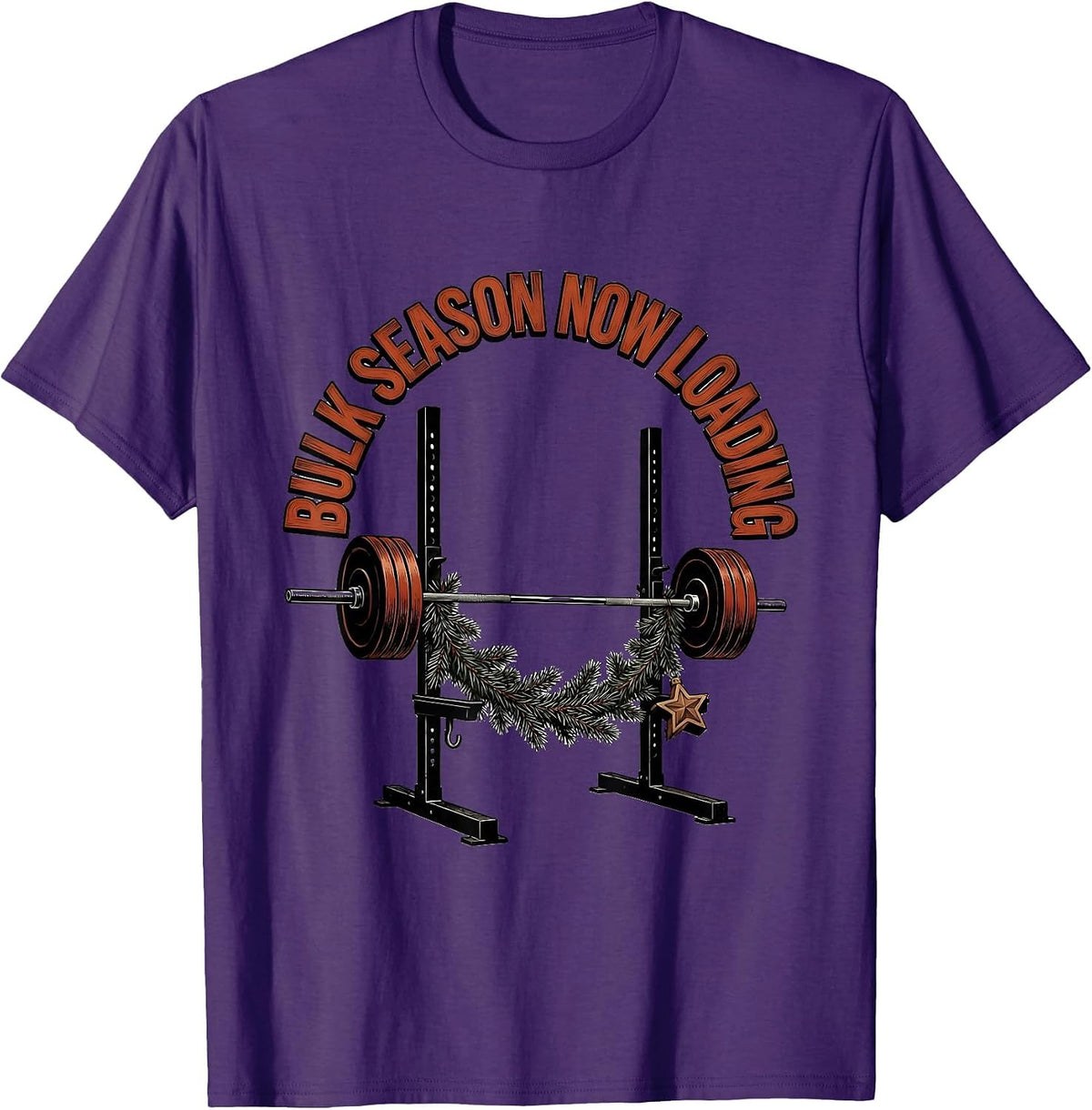 Men's Bulk Season Now Loading Funny Christmas Gym Weightlifting T-Shirt - Purple