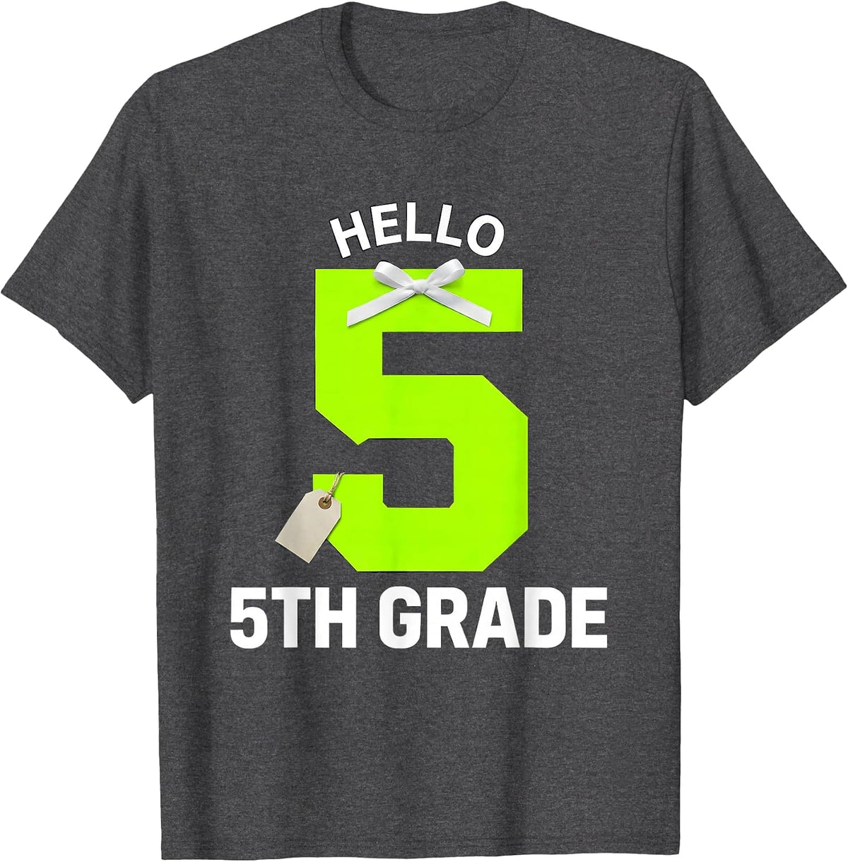 Hello 5th Grade Playful Back To School Teacher Student T-Shirt - Dark Heather Grey