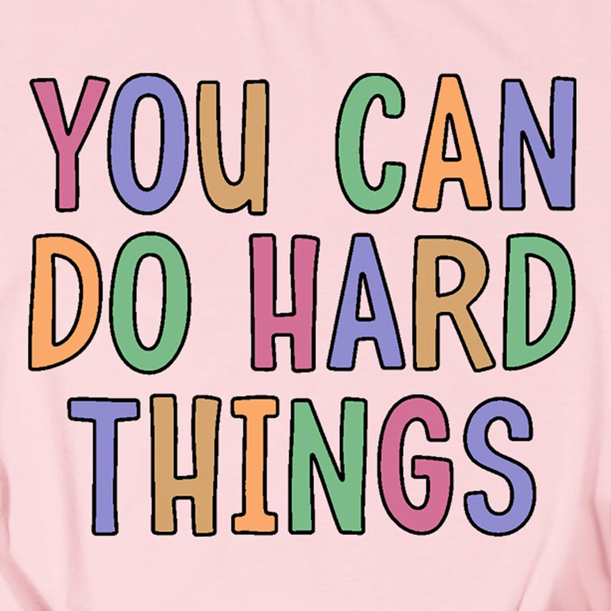 Women's Teacher Shirt You Can Do Hard Things T-Shirt Teach Teaching Inspirational Encouraging Tee Tops - size chart