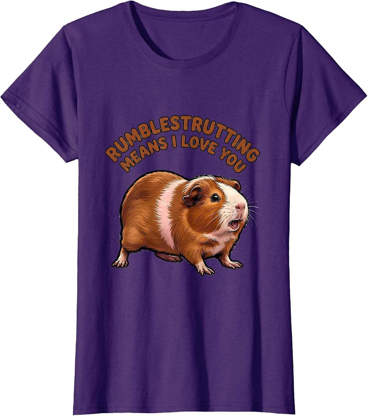 Women's Rumblestrutting Means I Love You Funny Guinea Pig Pet Lover T-Shirt - Purple