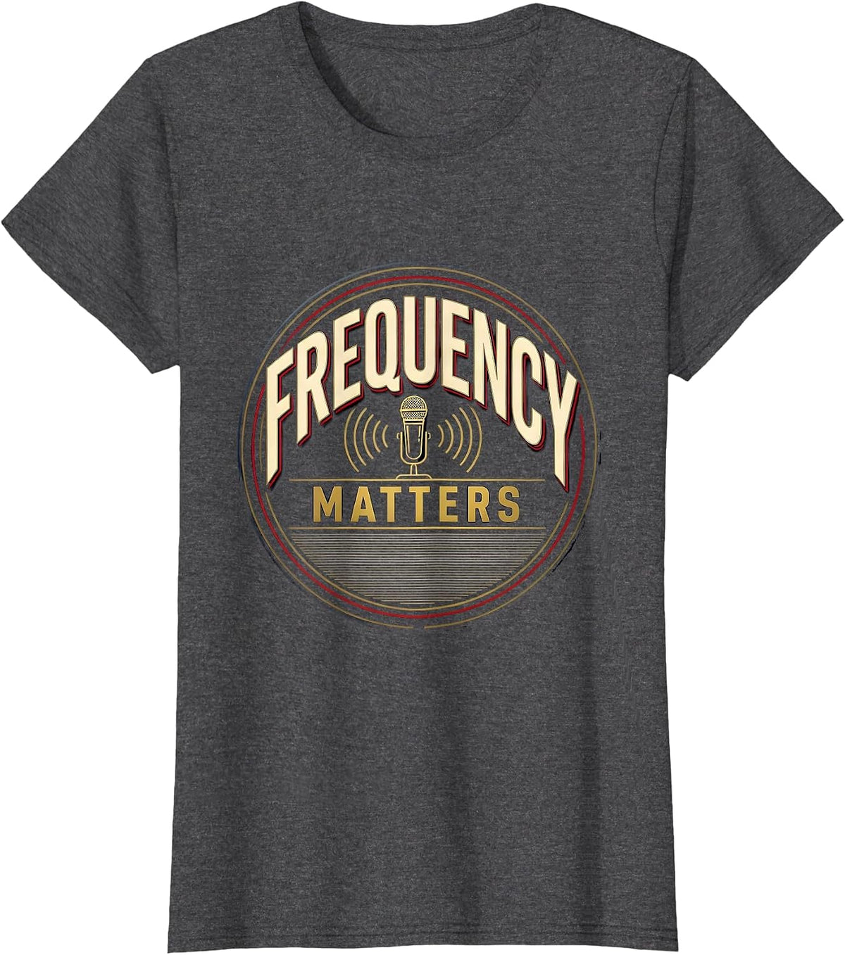 Women's Frequency Matters Funny Ham Radio Operator Hobbyist T-Shirt - Dark Heather Grey