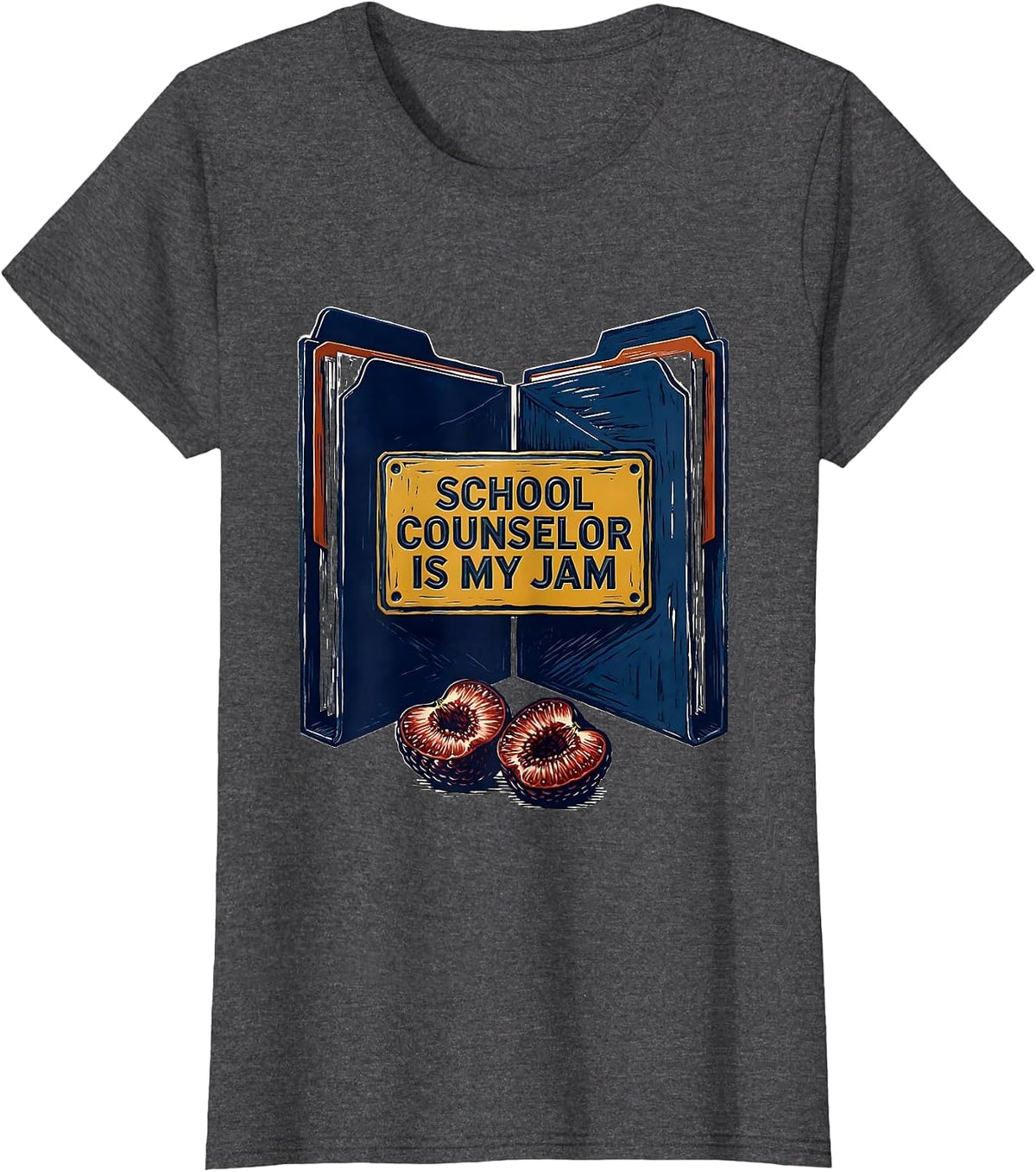 Women's School Counselor Is My Jam Funny School Psychologist Staff T-Shirt - Dark Heather Grey