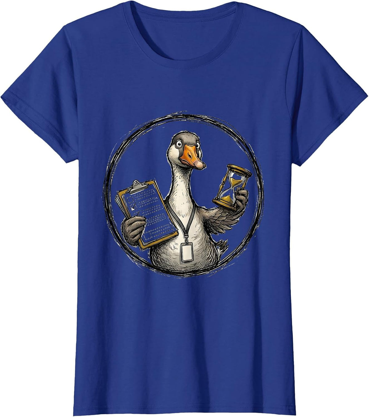 Women's Goose Balancing Work Funny Paraprofessional SPED Teacher T-Shirt - Royal Blue