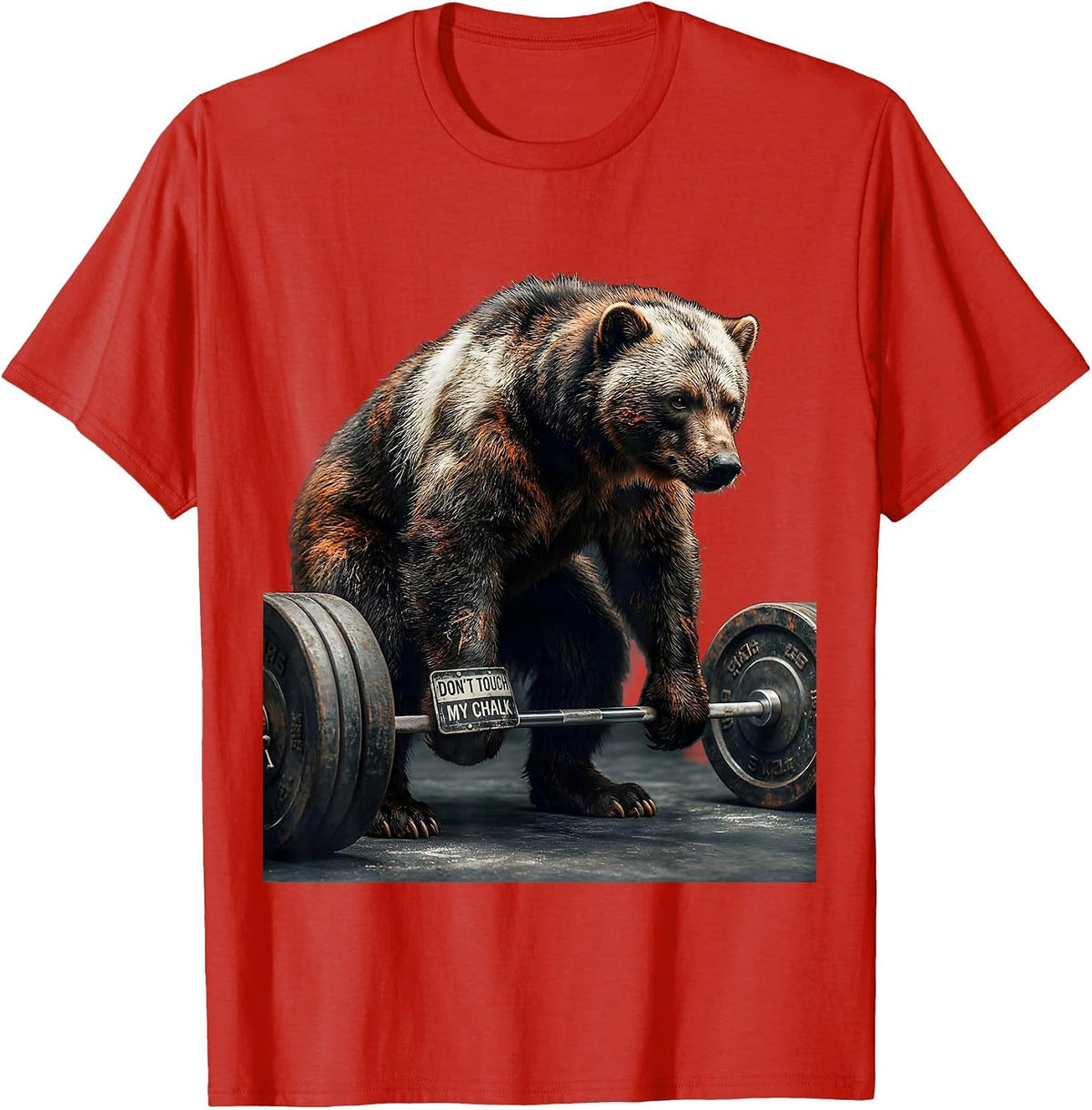Men's Don't Touch My Chalk Funny Gym Weightlifting Workout Humor T-Shirt - Red