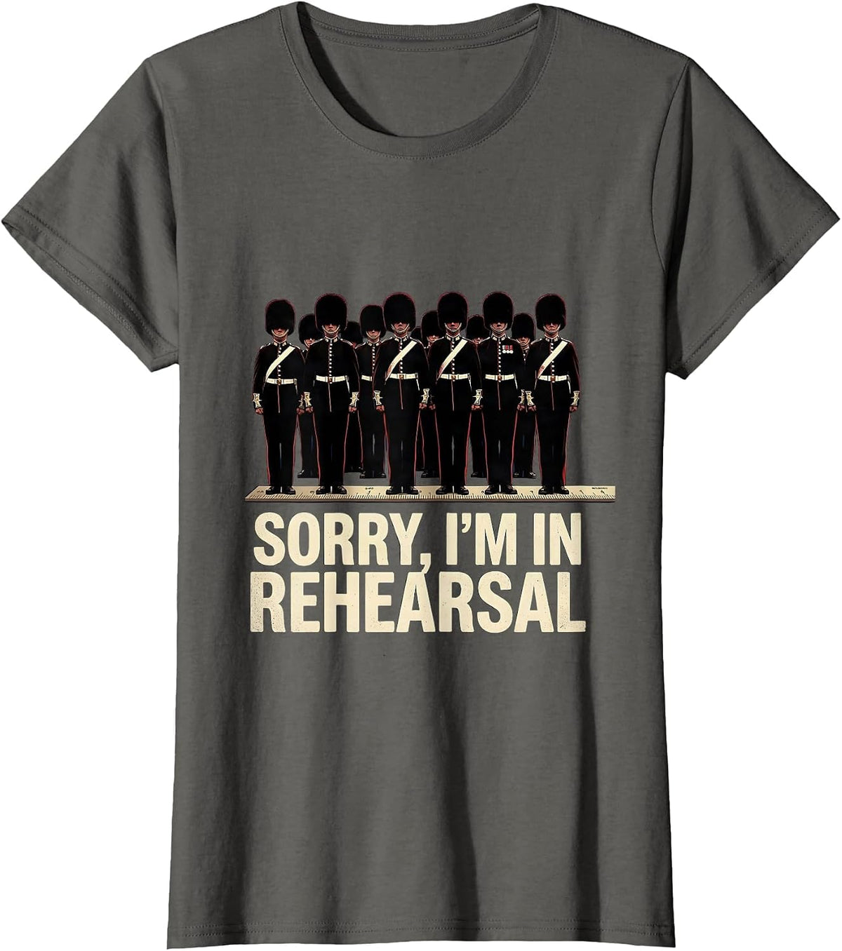 Women's Sorry, I'm In Rehearsal Funny Marching Band Band Camp Gift T-Shirt - Asphalt Grey