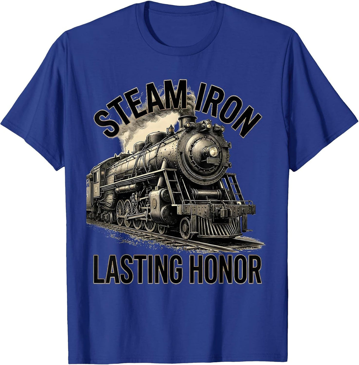 Steam Iron Lasting Honor Big Boy 4014 Steam Locomotive Train T-Shirt - Royal Blue