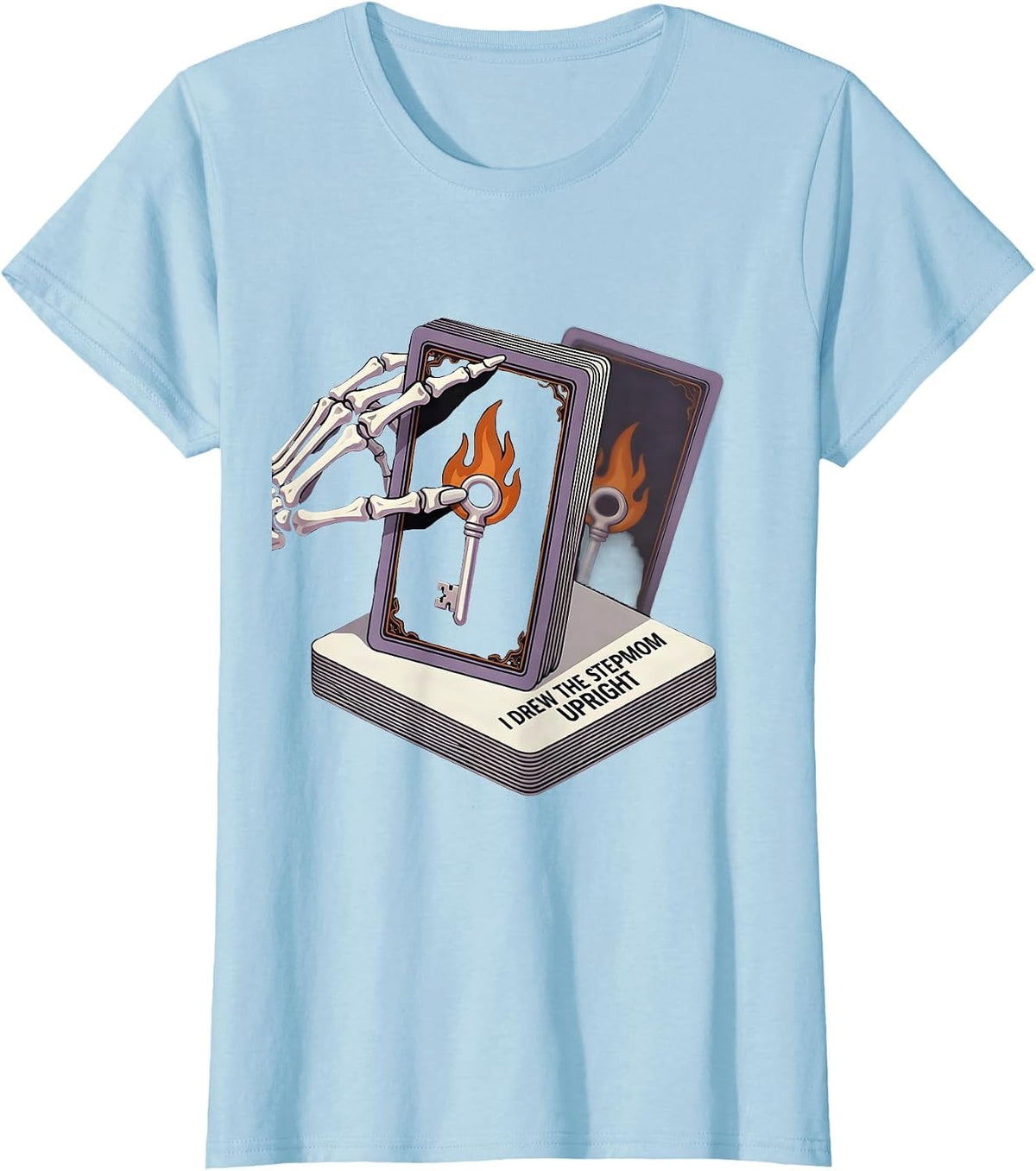 I Drew The Stepmom Upright Dark Humor Gothic Tarot Card T-Shirt - Baby Blue