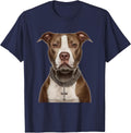 Christian Pitbull Dog Pittie Cross Religious Graphic T-Shirt - Navy Blue