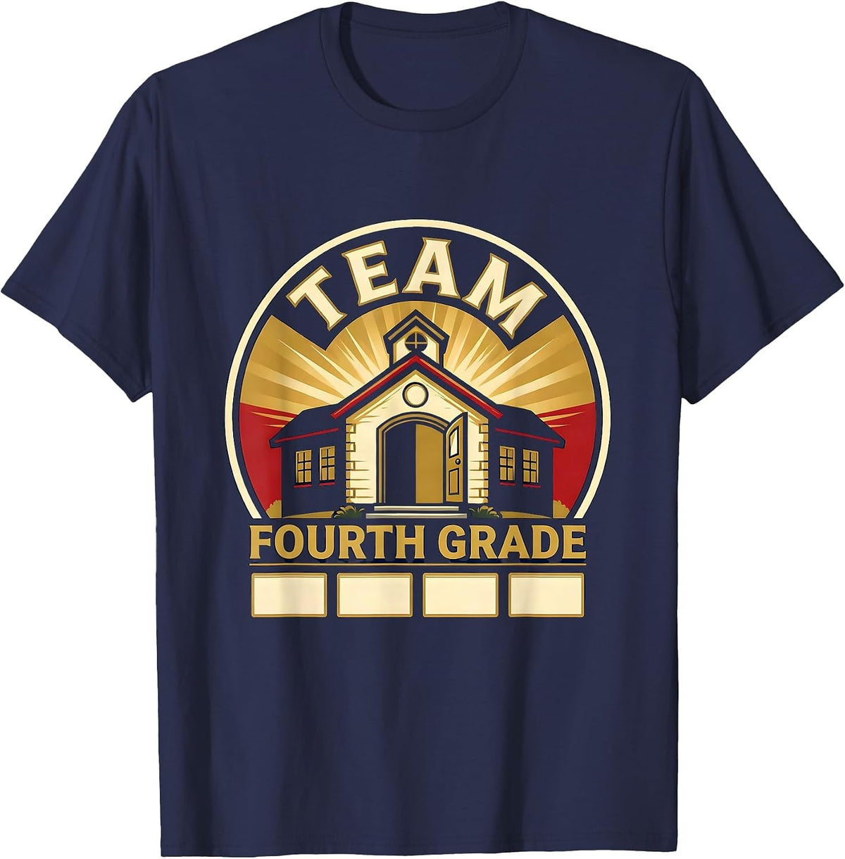 Team Fourth Grade Back To School Student Teacher Gift T-Shirt - Navy Blue