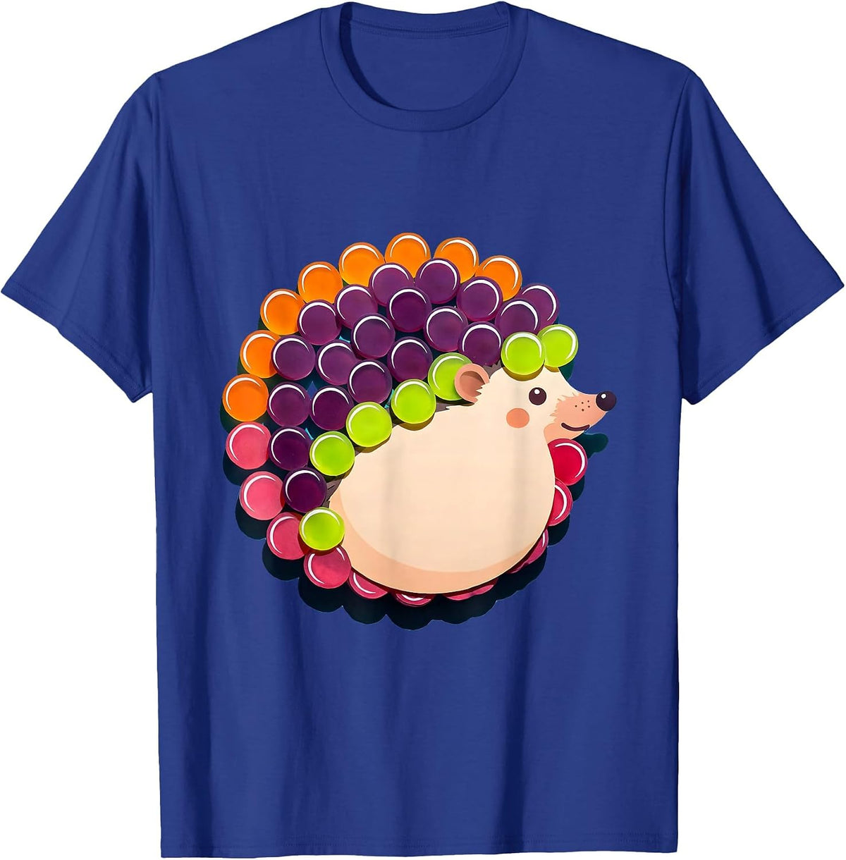 Men's Polka Dot Hedgehog Curled Up Kids Design T-Shirt - Royal Blue
